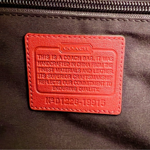 Coach Signature Legacy Stripe Canvas/ Leather Carry All Tote - Picture 7 of 10